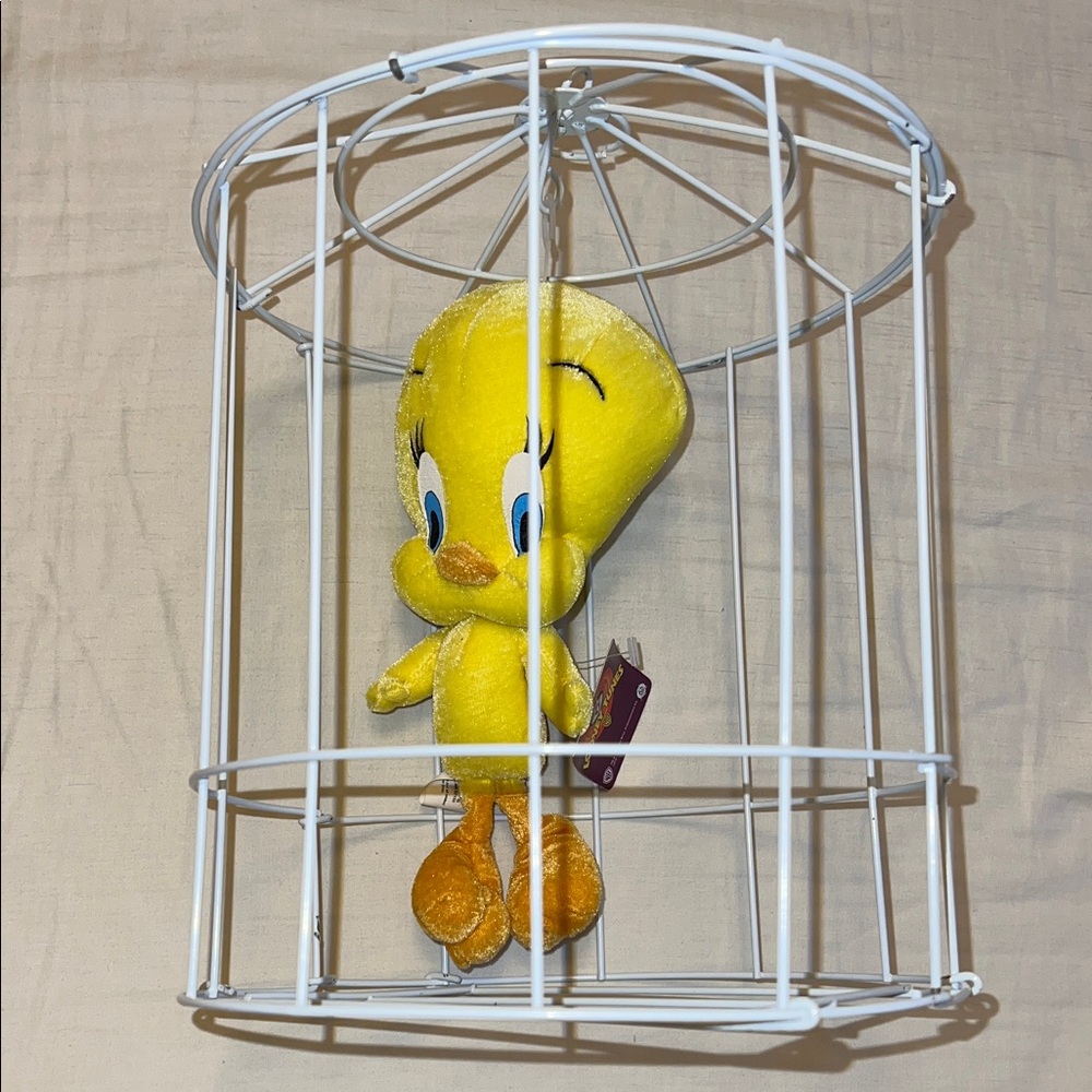 Warner Bros. Yellow Plush Bird in White Cage